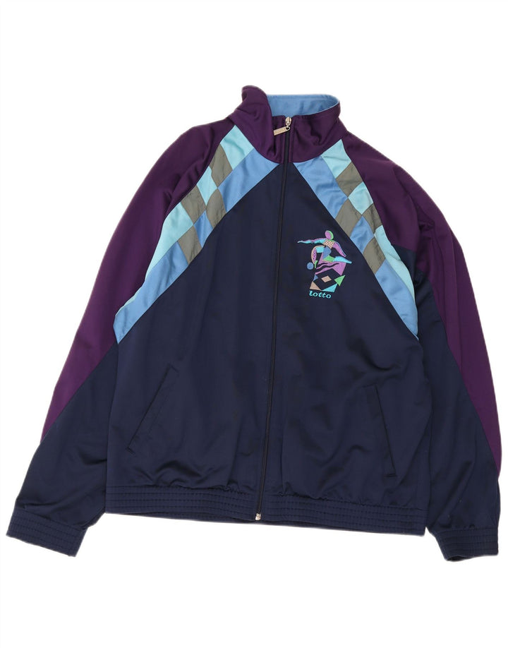 Lotto Mens Treino Top Jaqueta Grande Azul Marinho Colourblock Poliéster
