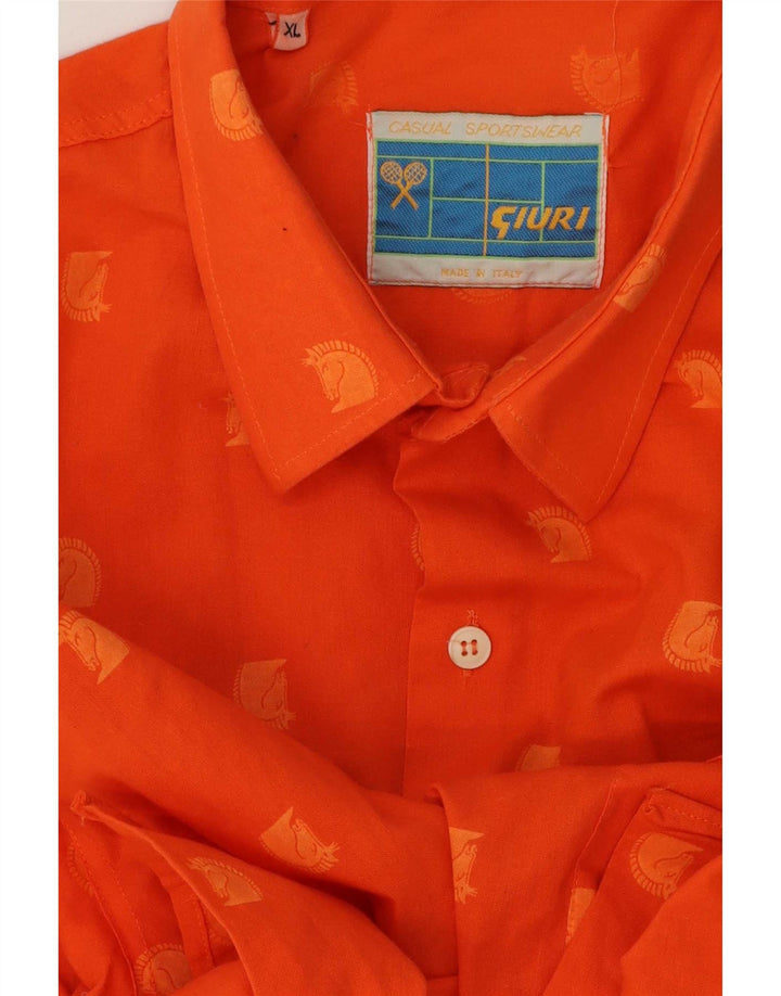 Camisa masculina vintage XL laranja manchada