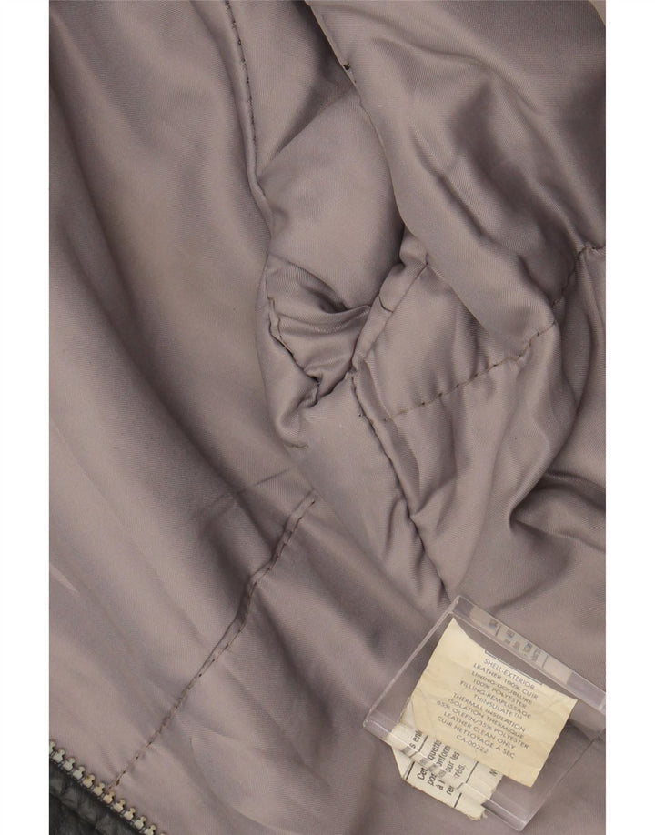 Jaqueta de couro masculina VINTAGE UK 40 grande couro cinza