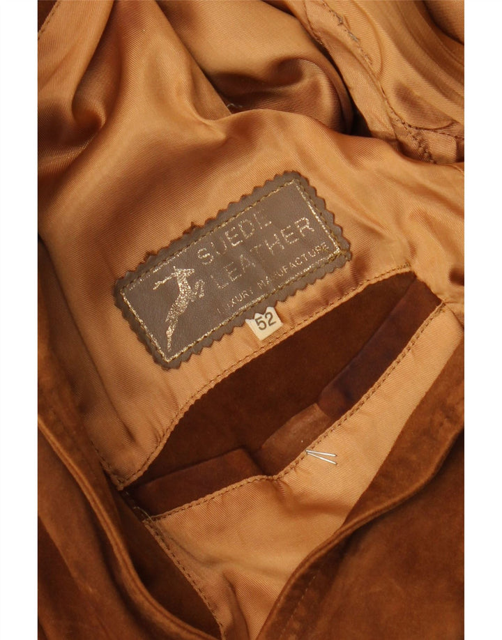 Jaqueta de camurça feminina vintage IT 52 2XL camurça marrom
