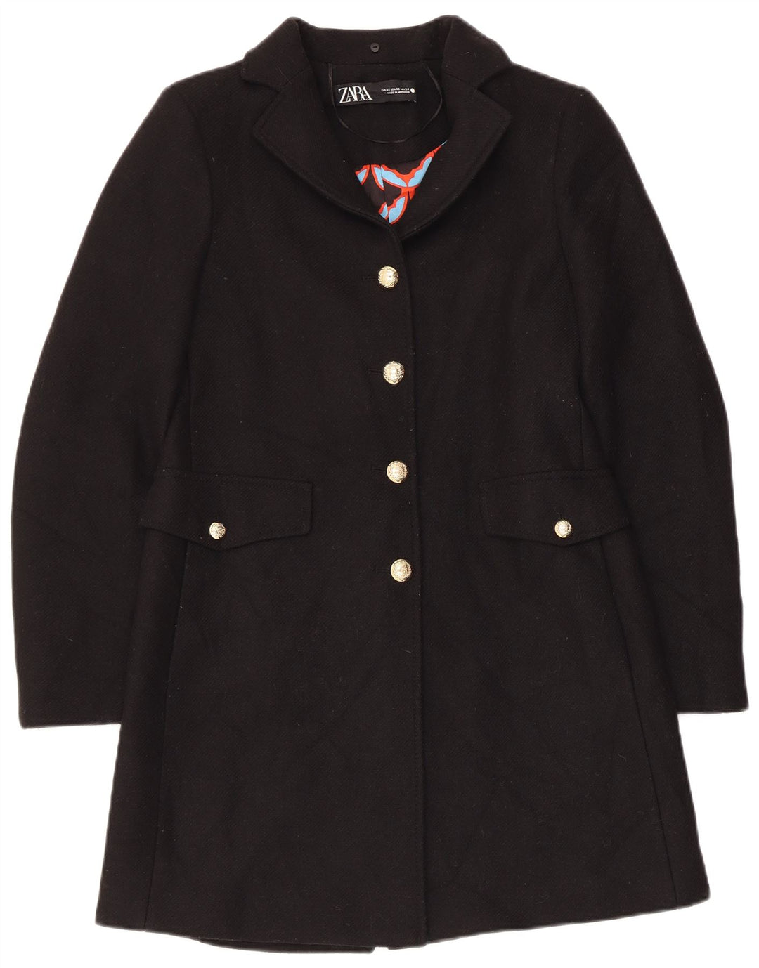 Sobretudo feminino Zara UK 6 XS lã preta