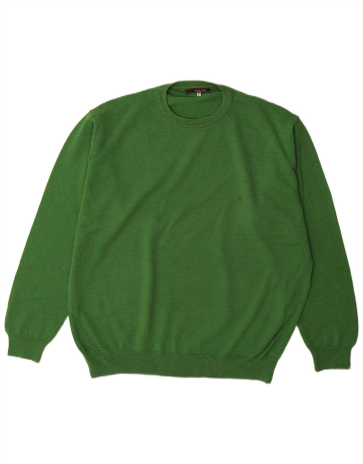 Pierre Cardin Suéter masculino com gola redonda grande verde