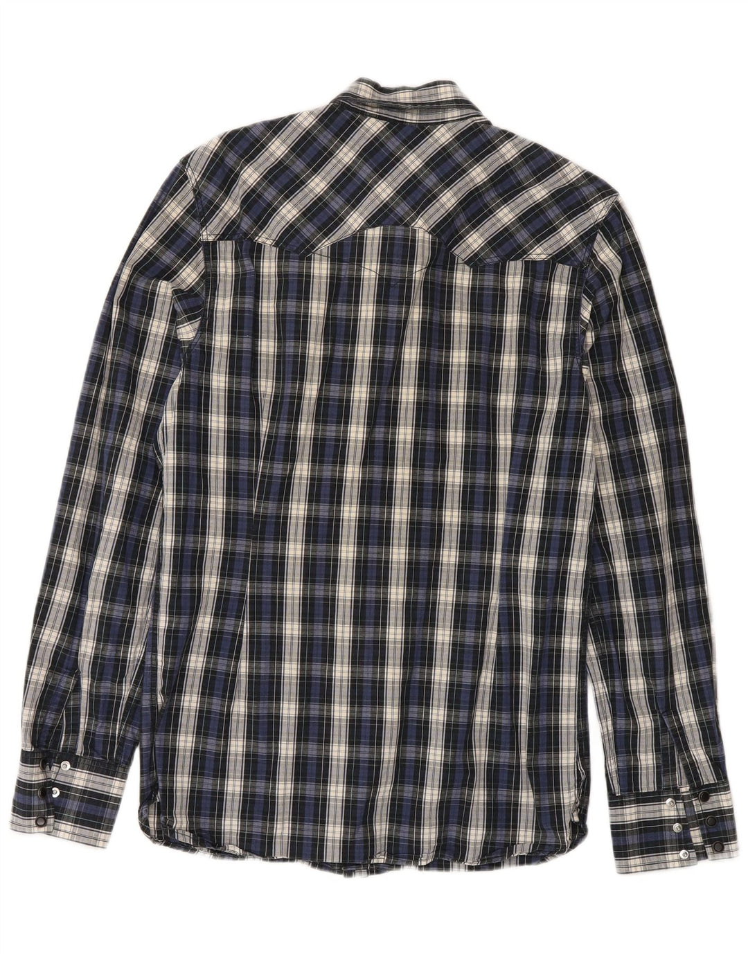 Camisa masculina Levi's média xadrez azul marinho algodão