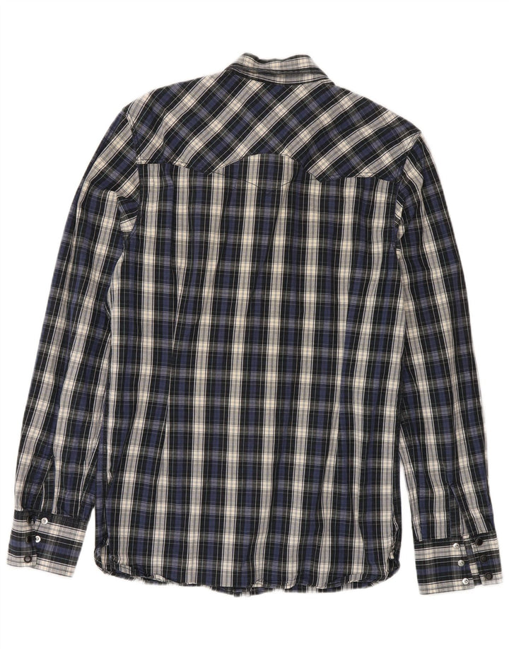 Camisa masculina Levi's média xadrez azul marinho algodão