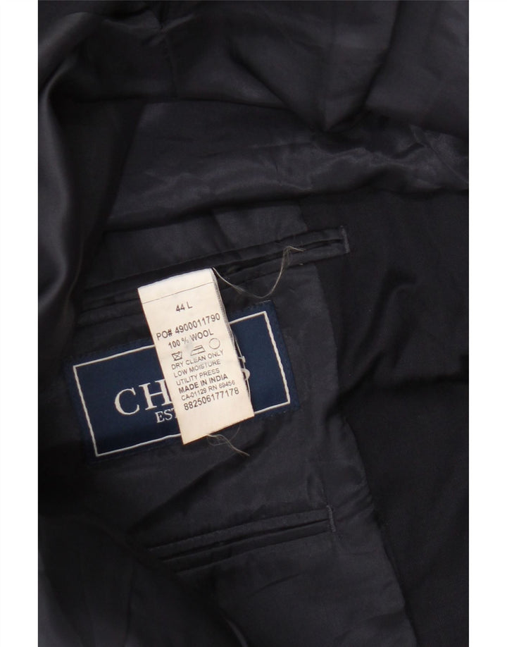 Jaqueta blazer masculina Chaps com 2 botões Reino Unido 44 2XL lã azul marinho