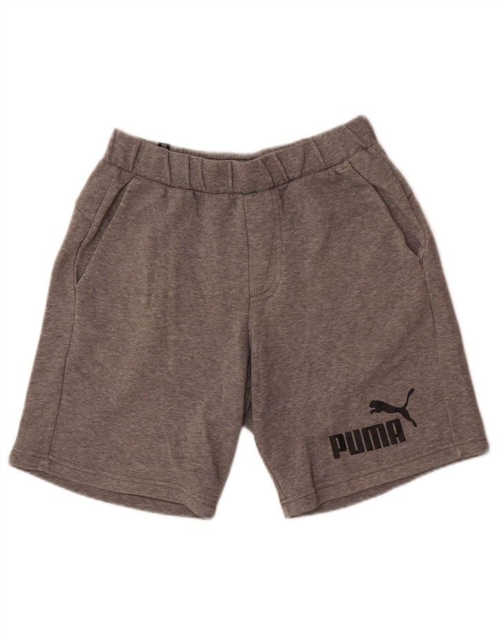 Shorts esportivos gráficos masculinos Puma pequeno algodão manchado cinza