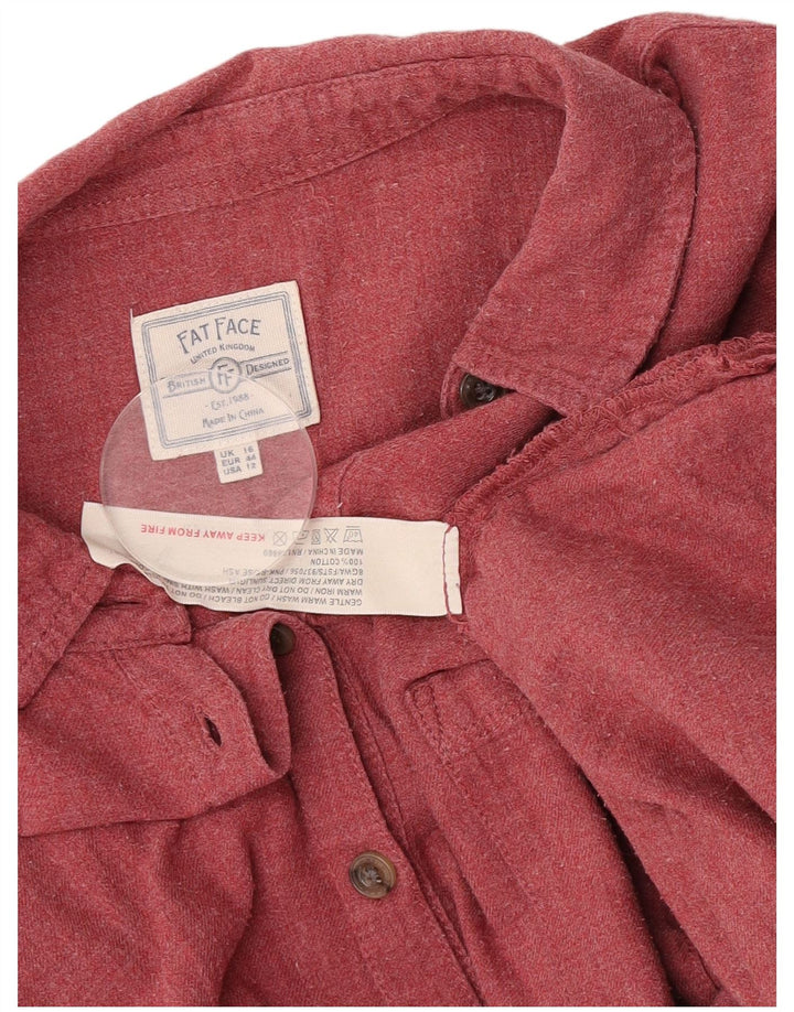 Pulôver feminino Fat Face UK 16 grande algodão vermelho