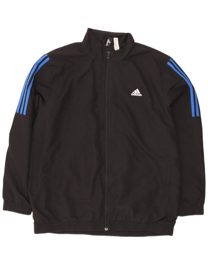 Adidas Mens Tracksuit Top Jacket UK 48/50 XL Preto Poliéster
