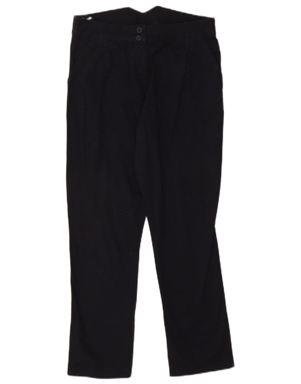 Calça chino feminina Topshop UK 10 pequena W27 L27 algodão azul marinho
