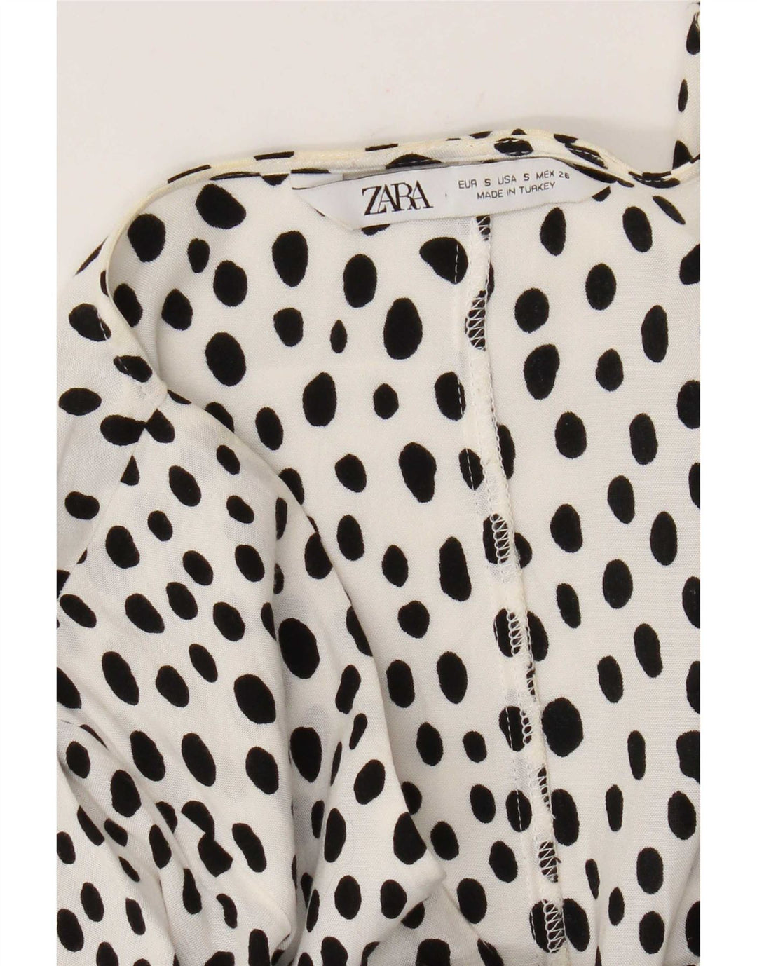 Vestido feminino Zara A-Line UK 10 pequeno branco manchado