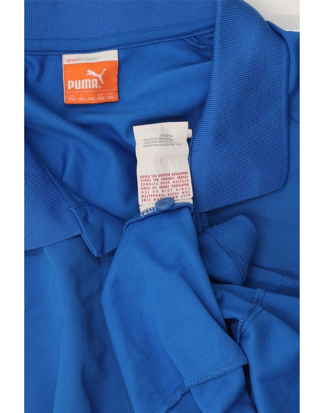 Camisa polo masculina Puma 2XL azul colorblock poliéster