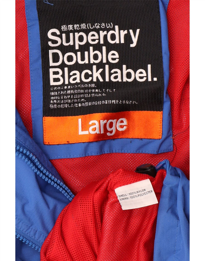Jaqueta corta-vento masculina SUPERDRY UK 40 grande azul nylon