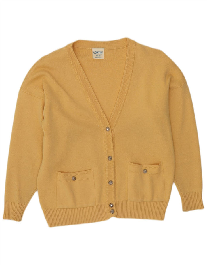 Suéter cardigã feminino CASTLE EU 42 grande acrílico amarelo