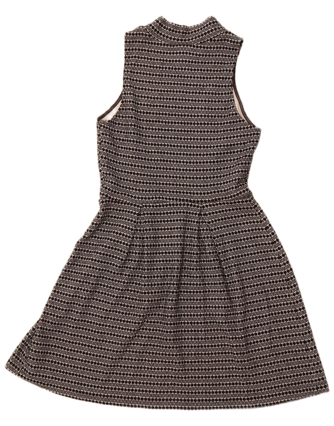 Vestido feminino MOSSIMO sem mangas em linha A UK 6 XS poliéster geométrico preto