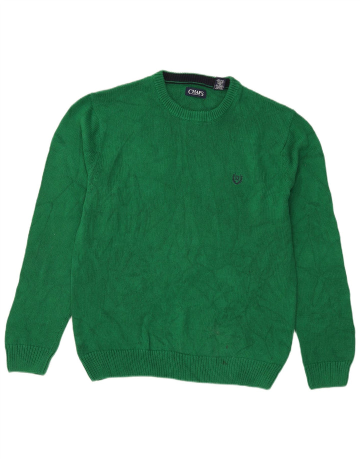 Suéter masculino Chaps com gola redonda e algodão verde grande