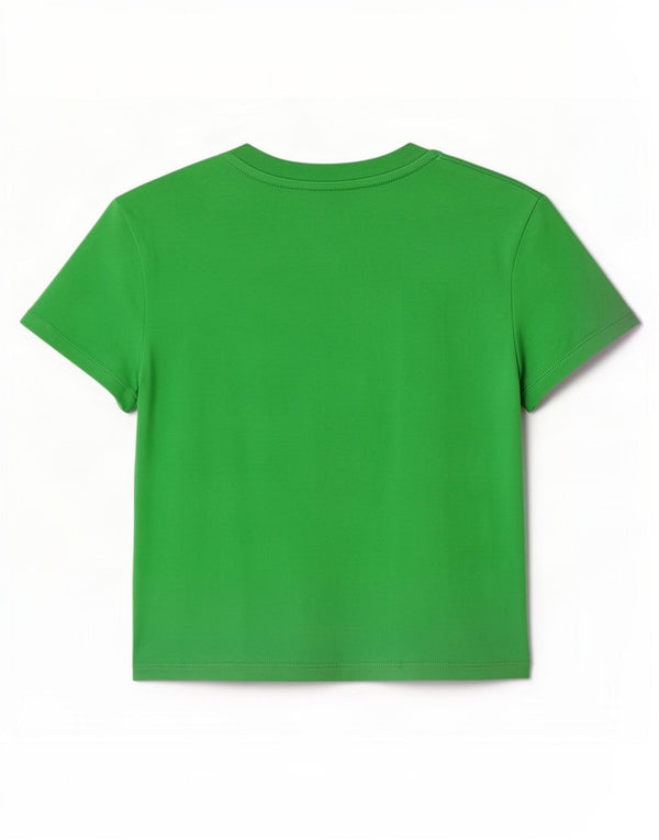 Zara Womens Crop T-Shirt Top Reino Unido 8 Pequeno Verde