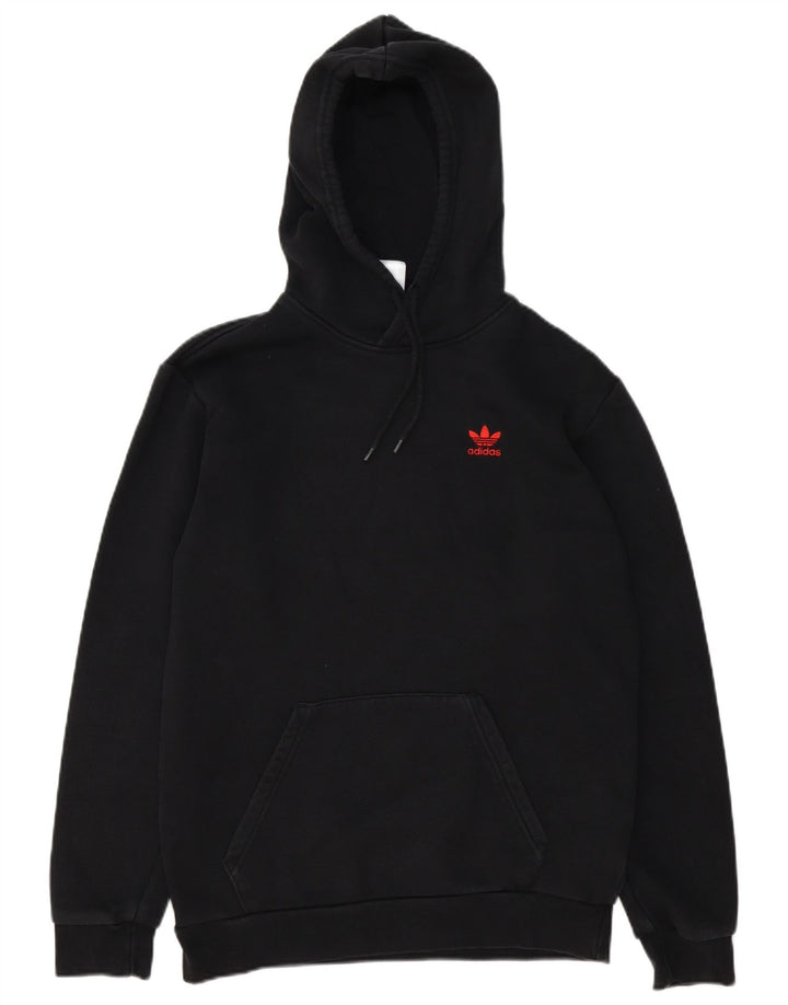 Adidas Mens Hoodie Jumper Pequeno Algodão Preto