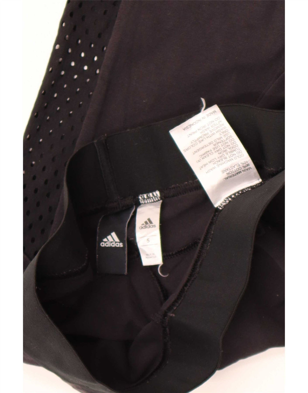 Leggings Adidas Femininas UK 8 Pequenas Pretas Colorblock Algodão