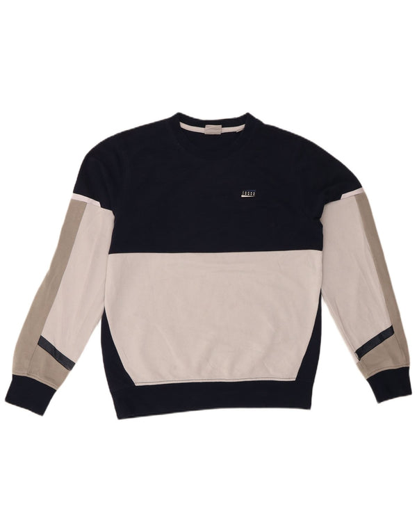JACK & JONES moletom masculino jumper pequeno azul marinho algodão colorblock