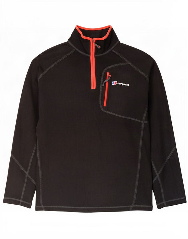 Berghaus Suéter masculino de lã com zíper e gola XL poliéster preto