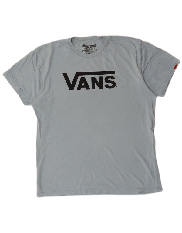 Vans Mens Graphic T-Shirt Top Large Blue Cotton