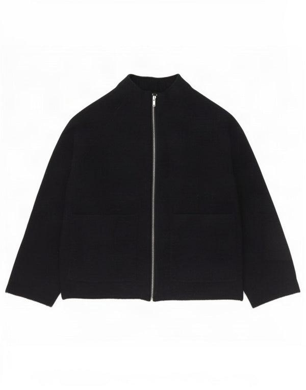 Suéter cardigã feminino Cos de grandes dimensões UK 6 XS azul marinho lã