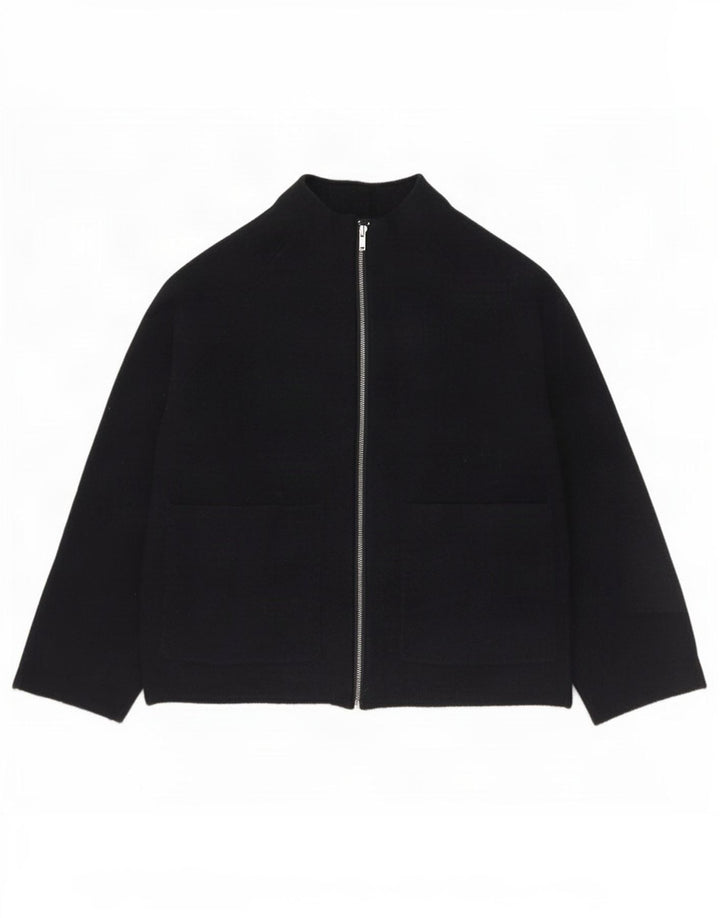 Suéter cardigã feminino Cos de grandes dimensões UK 6 XS azul marinho lã