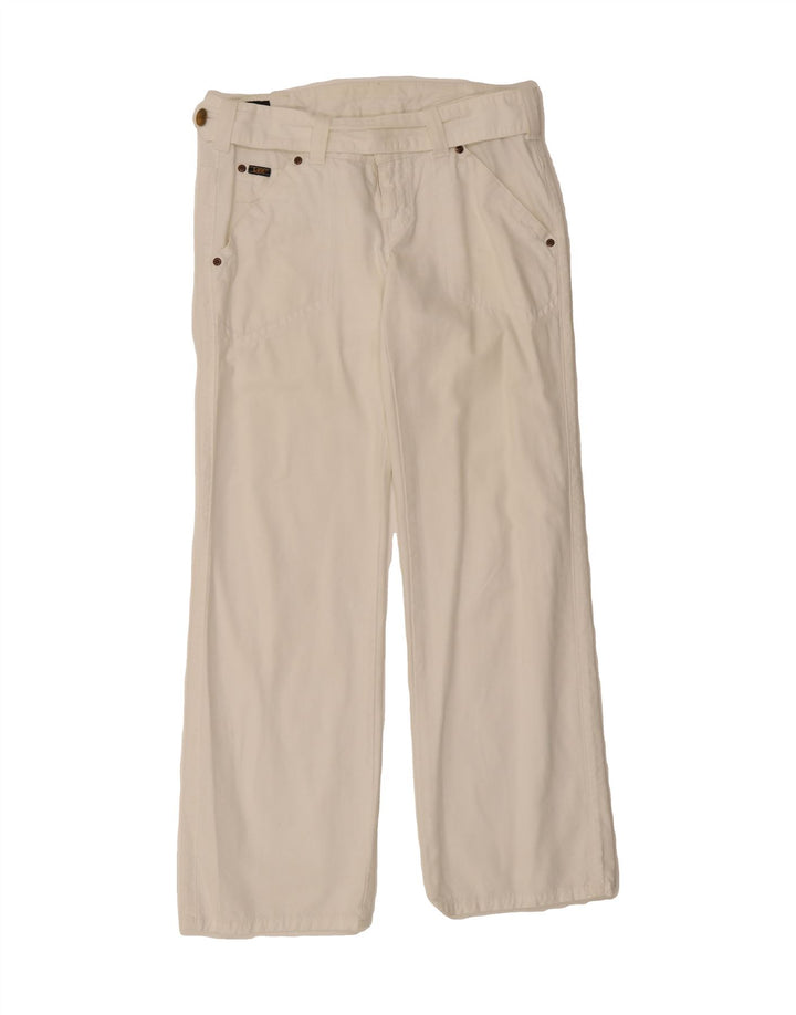 LEE Womens Avalon Straight Casual Trousers W28 L31 White Cotton Vintage Lee and Second-Hand Lee from Messina Hembry 