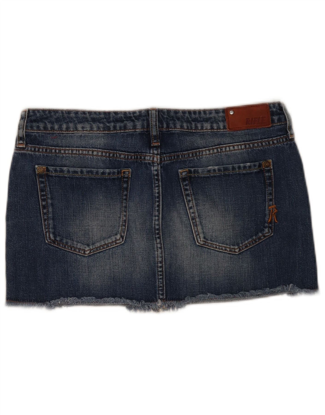 Mini saia jeans feminina Rifle W27 pequena algodão azul
