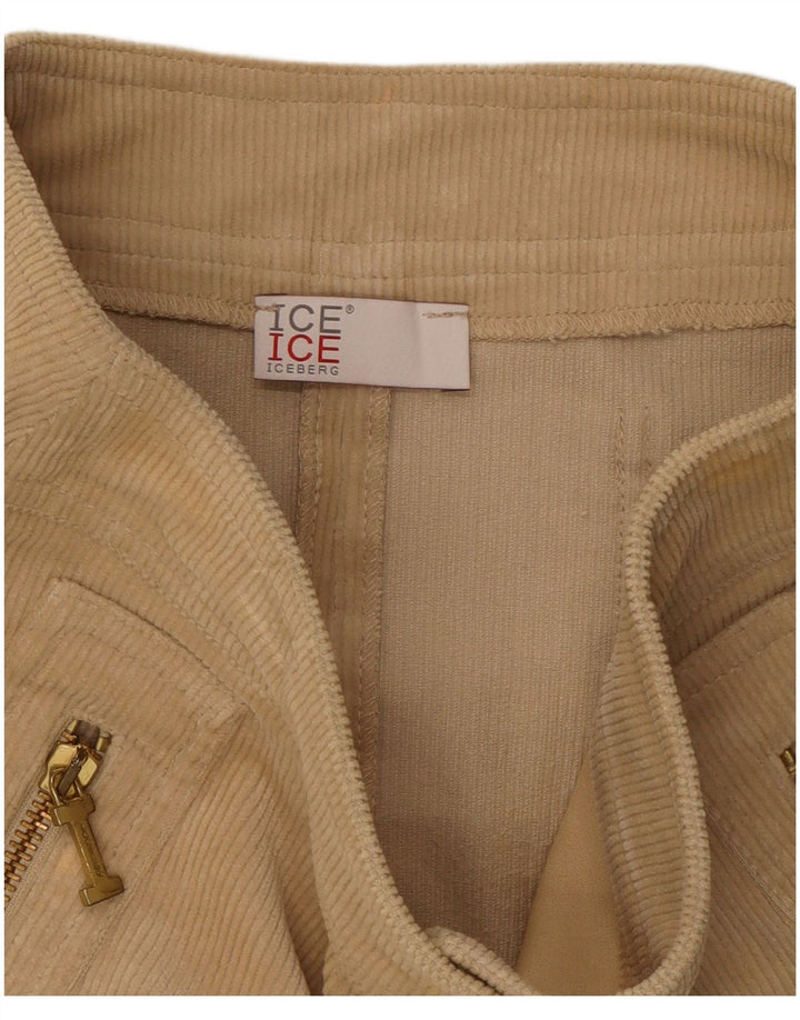 Mini saia feminina de veludo Iceberg W28 algodão bege médio