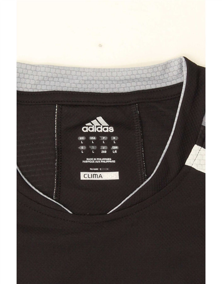 Camiseta masculina Adidas Climacool Top grande bloco colorido preto