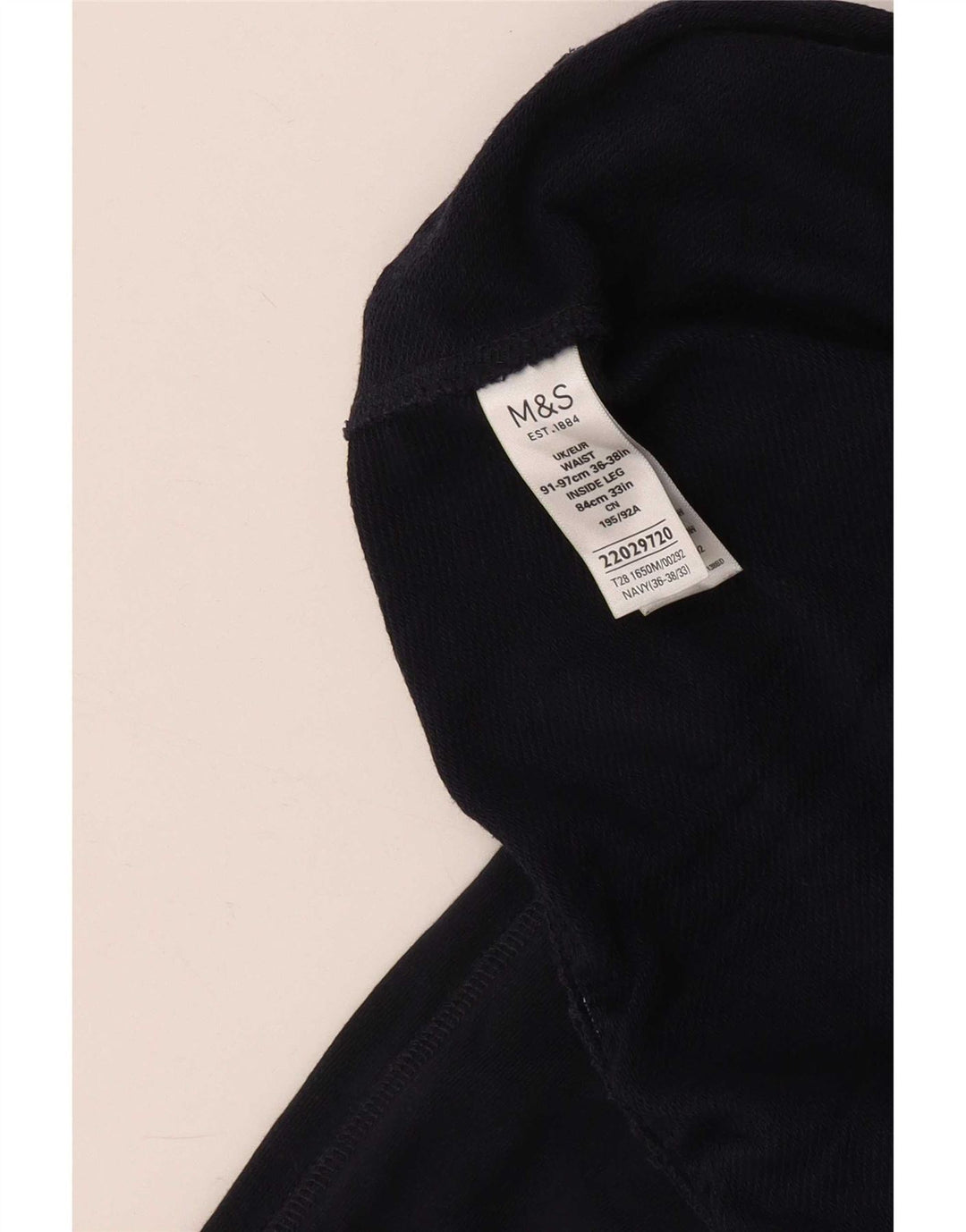Calça de treino masculina Marks & Spencer grande algodão azul marinho