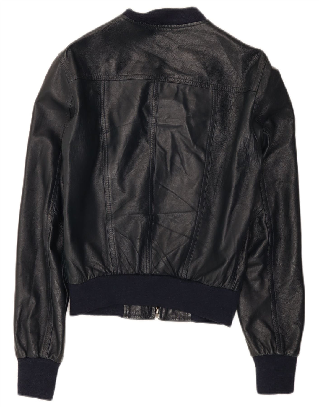 Jaqueta de couro feminina imperial Reino Unido 12 couro azul marinho médio