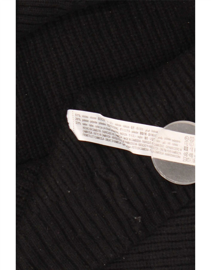 Suéter feminino Zara com ombro de fora e gola redonda Reino Unido 14 médio preto