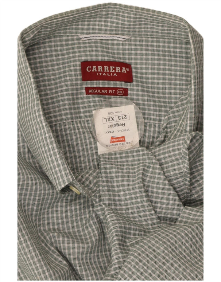 CARRERA Camisa masculina VERONA Regular Fit 2XL algodão xadrez verde