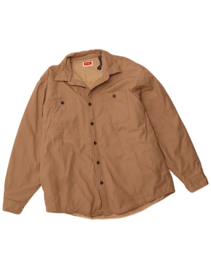 Jaqueta masculina Sherpa WRANGLER Reino Unido 42 XL algodão marrom