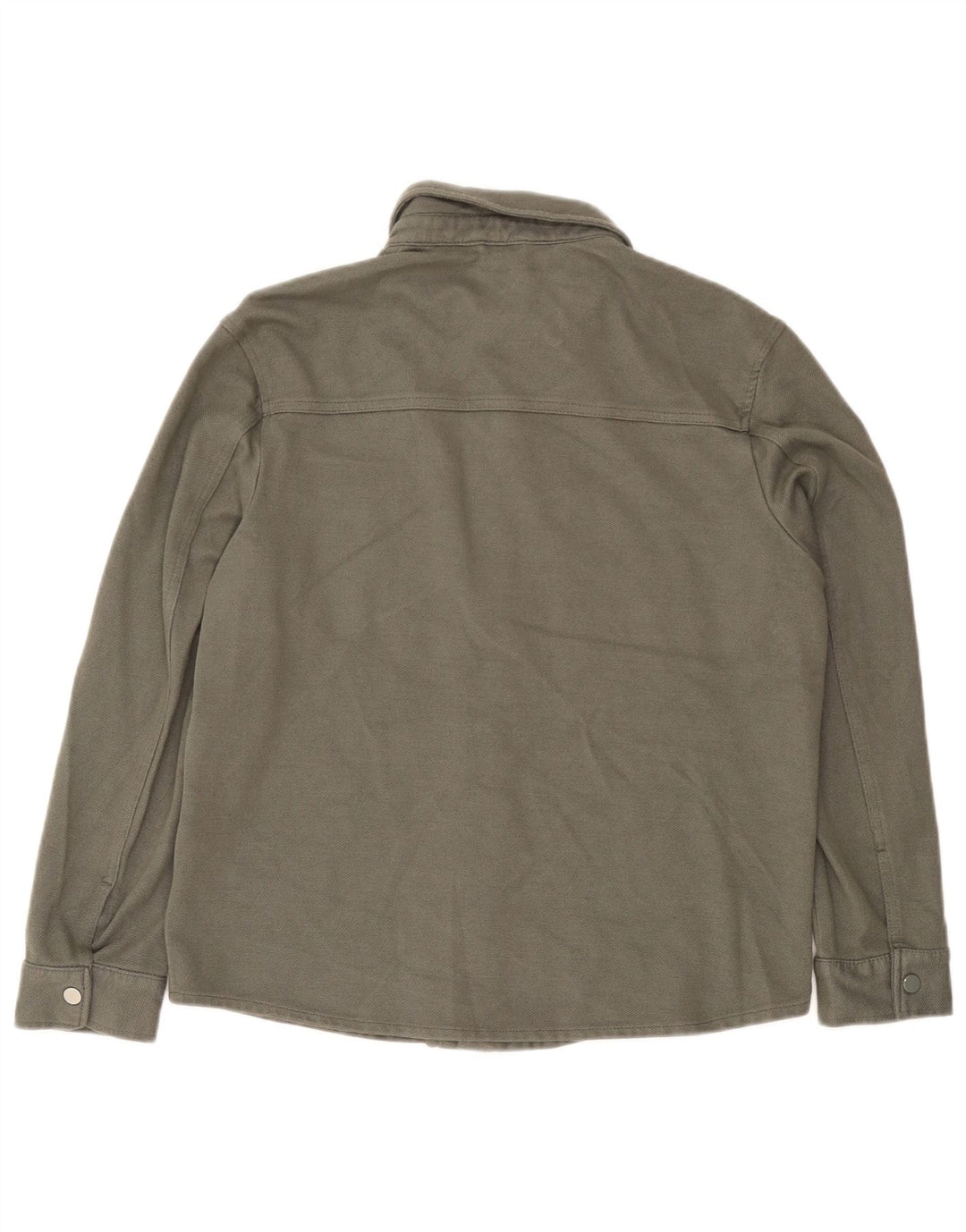 Zara Camisa masculina overshirt grande cáqui viscose