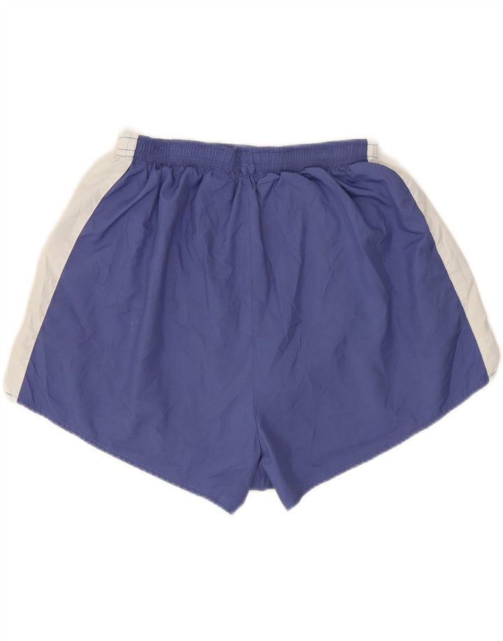 NIKE Womens Dri Fit Sport Shorts US 8/10 Medium Blue Colourblock Poliéster