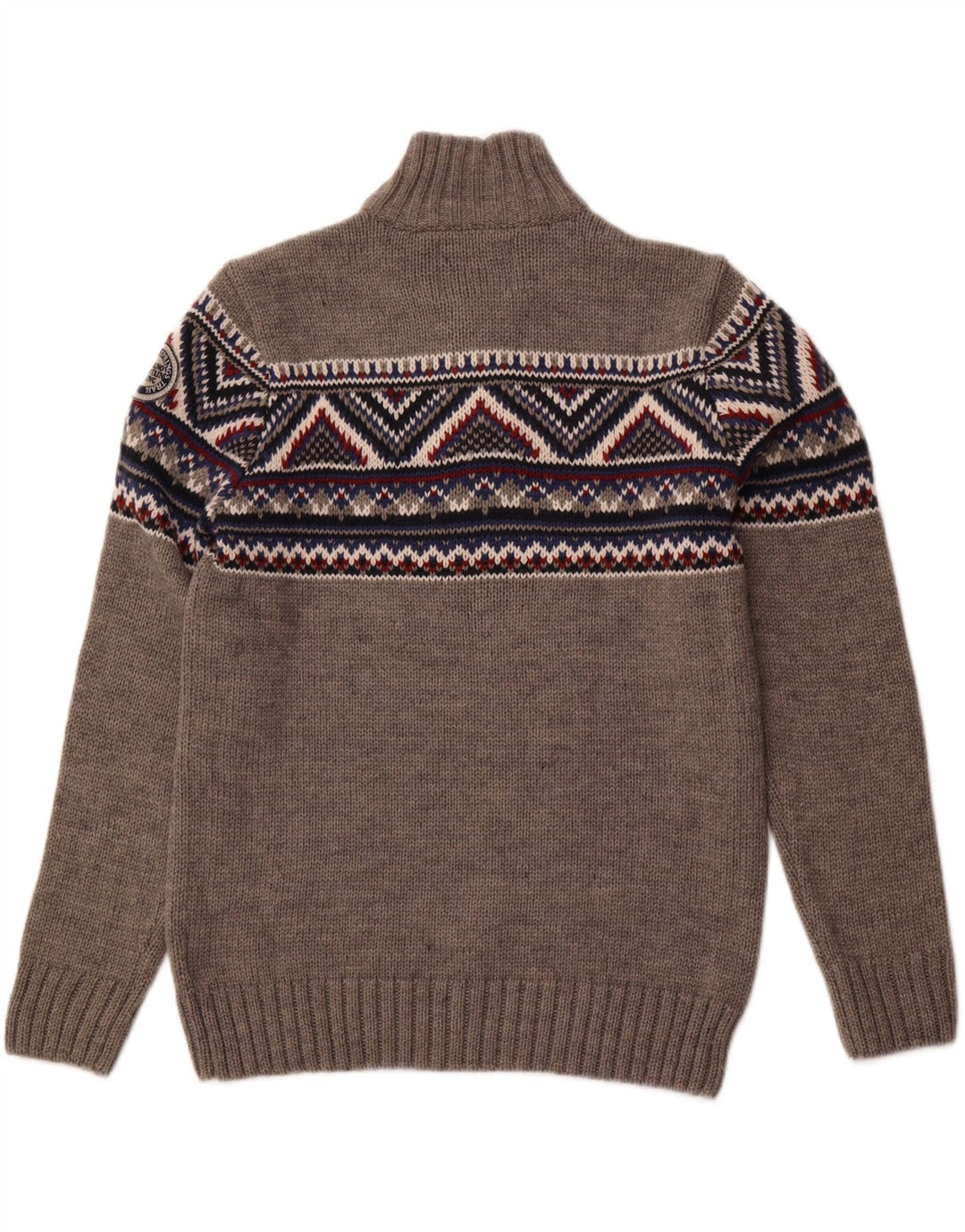 Suéter masculino SOUTHERN com decote em botão 2XL cinza Fair Isle acrílico