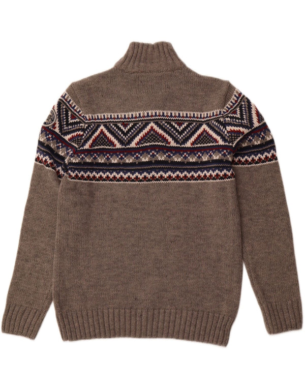 Suéter masculino SOUTHERN com decote em botão 2XL cinza Fair Isle acrílico