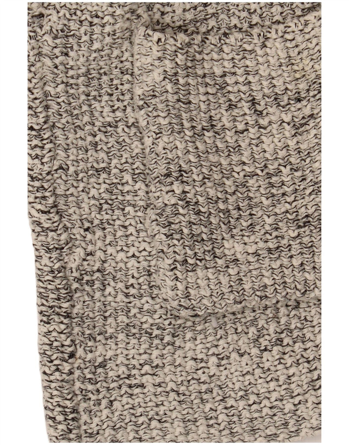 Suéter cardigã aberto feminino Zara Reino Unido 14 cinza médio manchado