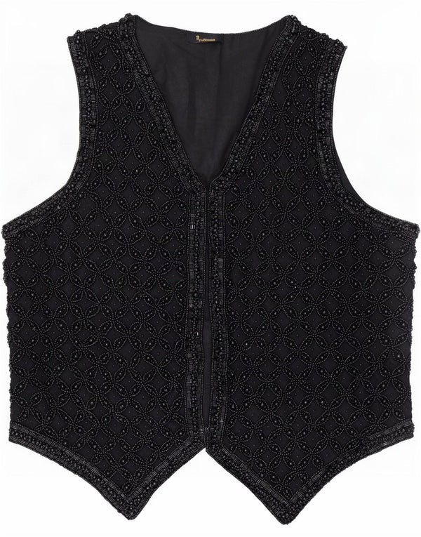 Colete feminino vintage UK 14 médio preto