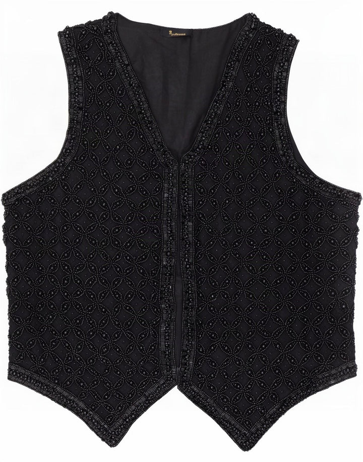 Colete feminino vintage UK 14 médio preto
