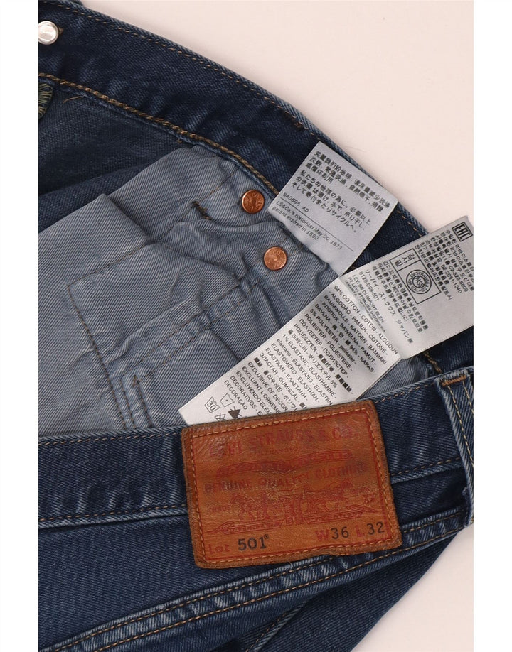 Levi's Masculino 501 Straight Jeans W36 L32 Azul Algodão