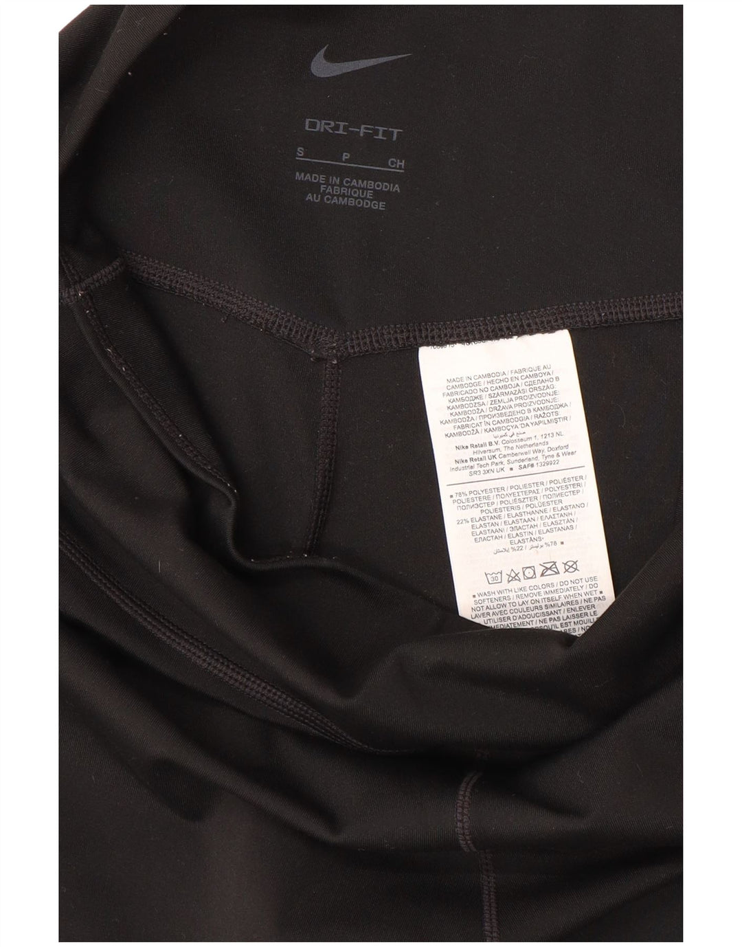 Leggings Nike Dri Fit Capri UK 10 Pequeno Poliéster Preto