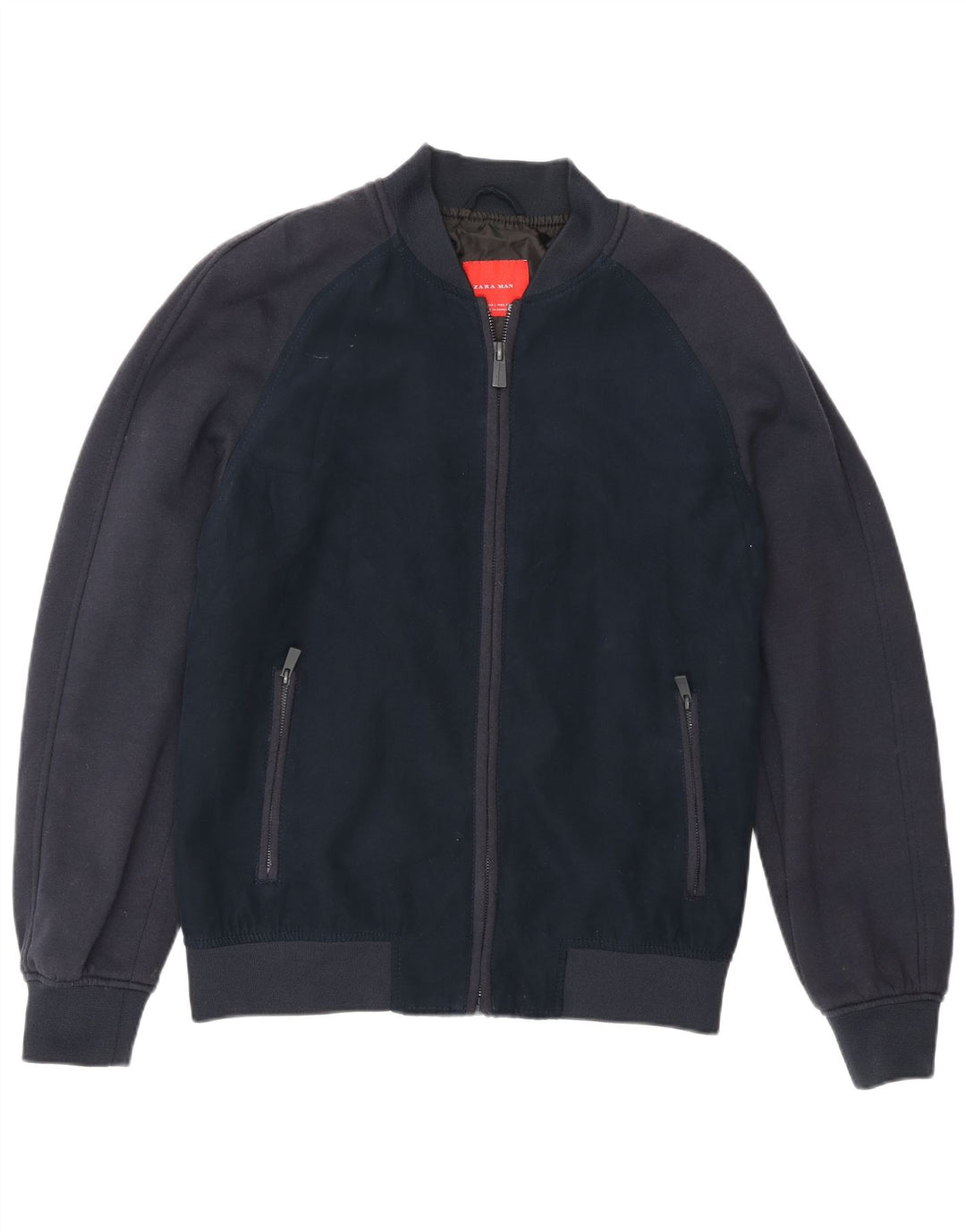 Jaqueta bomber masculina Zara UK 40 grande azul marinho
