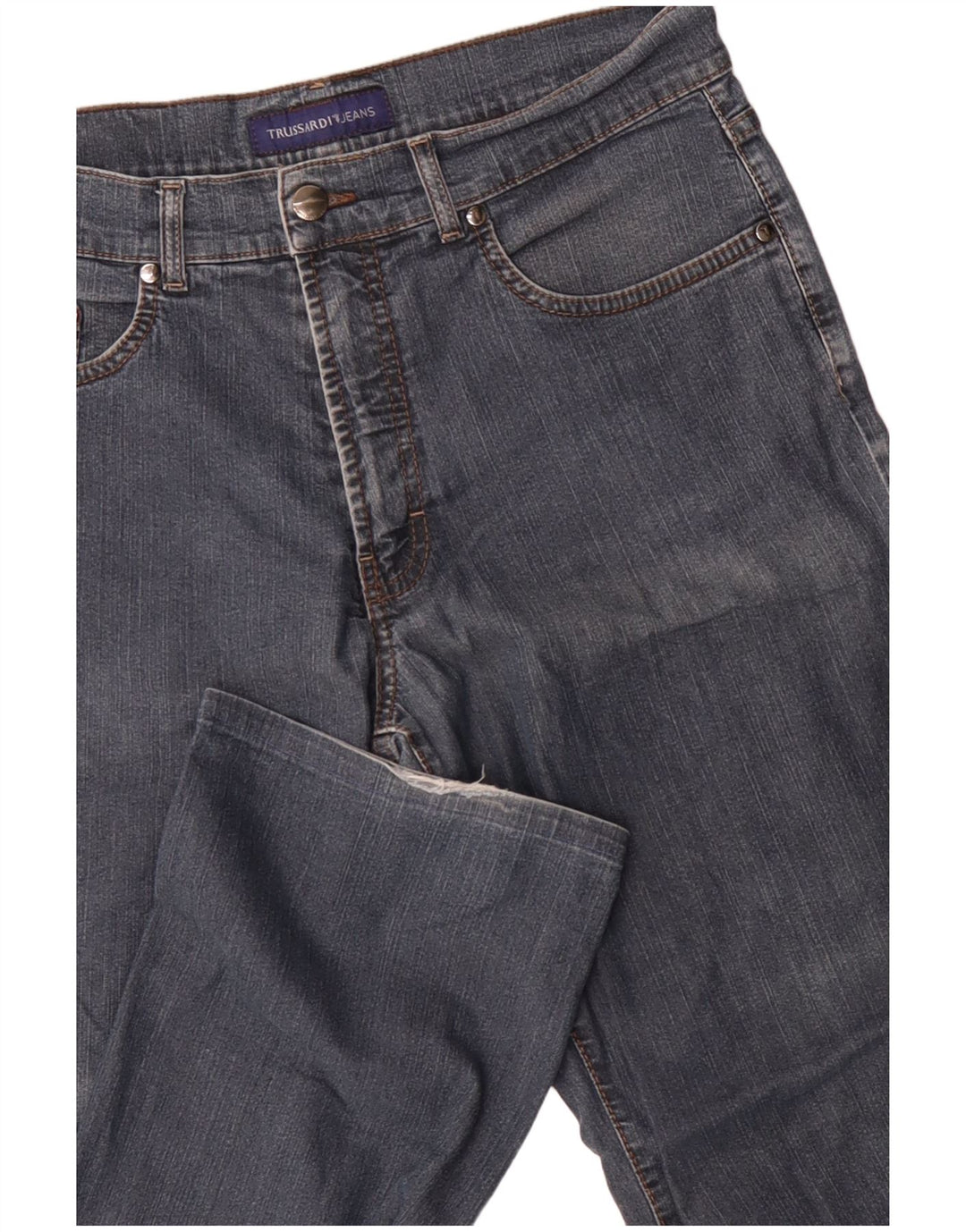 Trussardi Mens Straight Jeans IT 49 Médio W33 L30 Azul Algodão