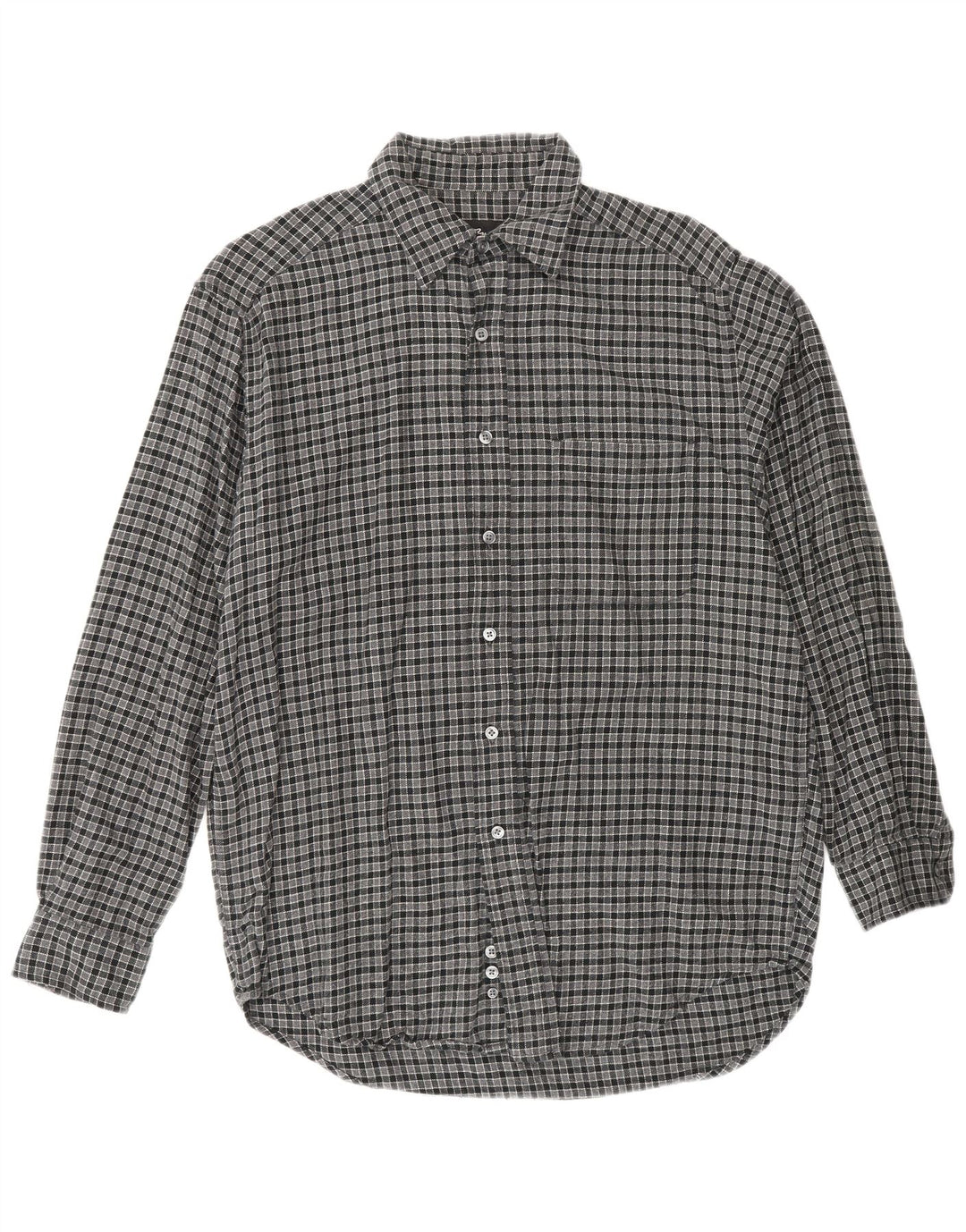 EDDIE BAUER Camisa masculina de flanela pequena cinza xadrez algodão
