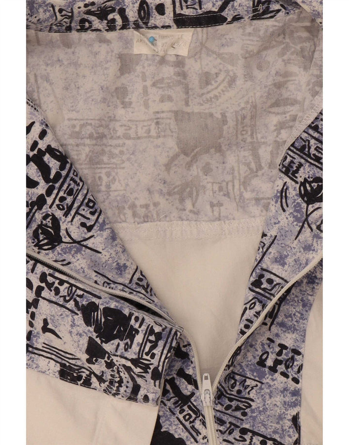 Pulôver vintage masculino com padrão abstrato tamanho 43/44 XL branco