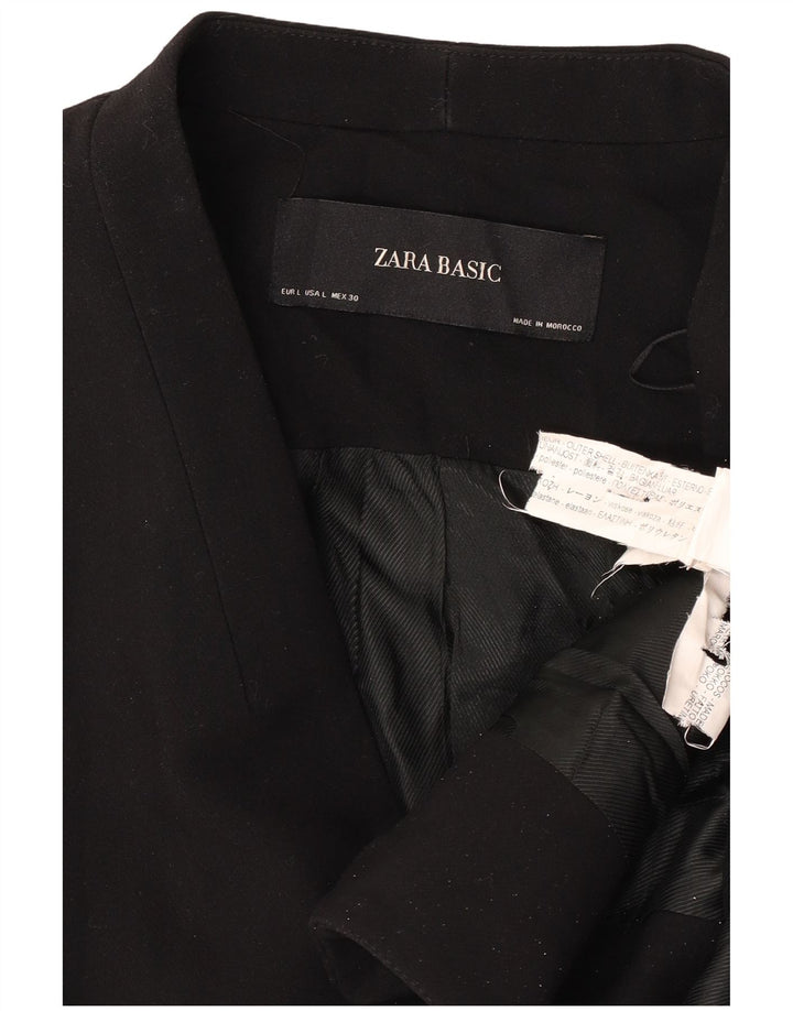 Jaqueta Blazer Feminina Zara Reino Unido 16 Grande Poliéster Preto